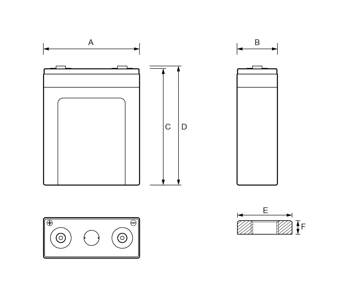 GPGATE GP2100 2V 100Ah AGM VRLA Battery used for the ups ...